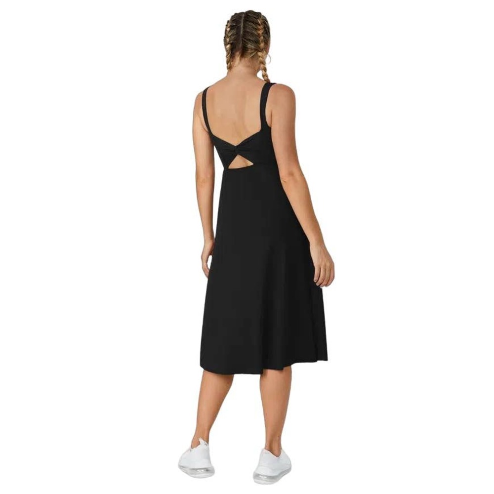 Halara Twisted Split Midi Dress Black Size L NWT - Picture 3 of 10